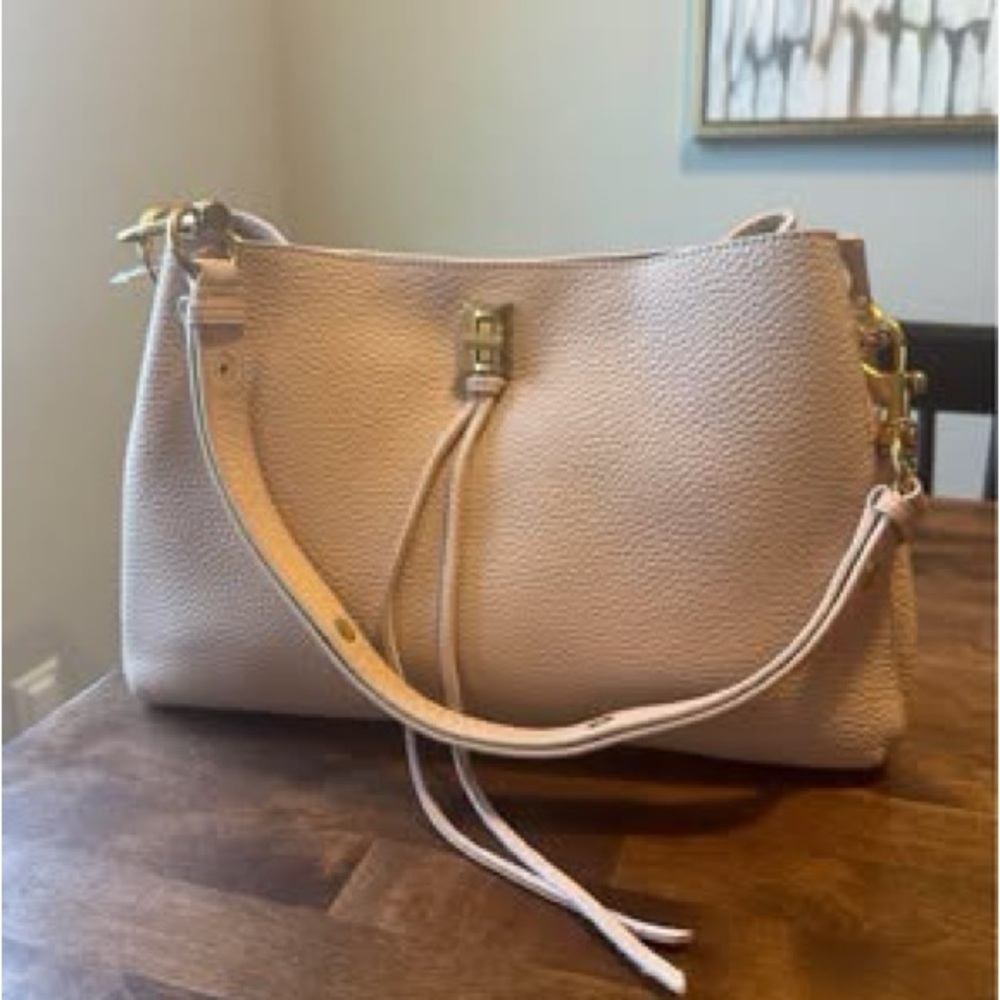 Rebecca Minkoff Cream Shoulder Bag with Gold Accents